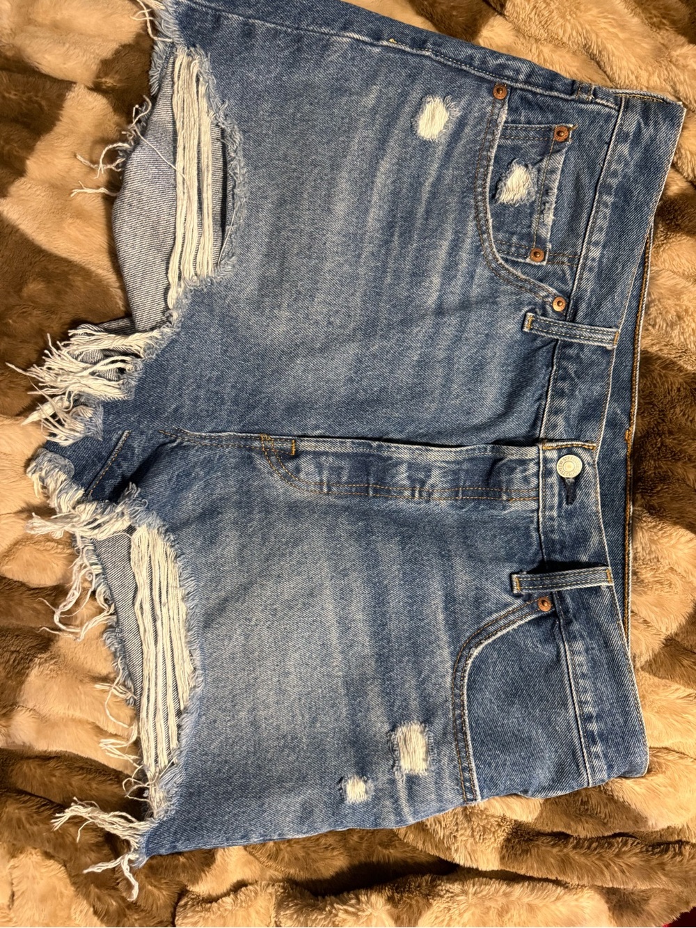 Levi's Distressed Blue Denim  Shorts